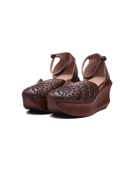 Handmade Vintage Ankle Strap Elegant Wedge Sandals June Shoes Collection 2022 99.90