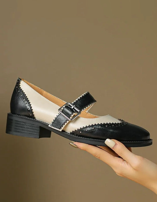 Handmade Vintage Brogue Style Women's Mary Jane Oxfords Obiono Aug Shoes Collection 2026 118.7