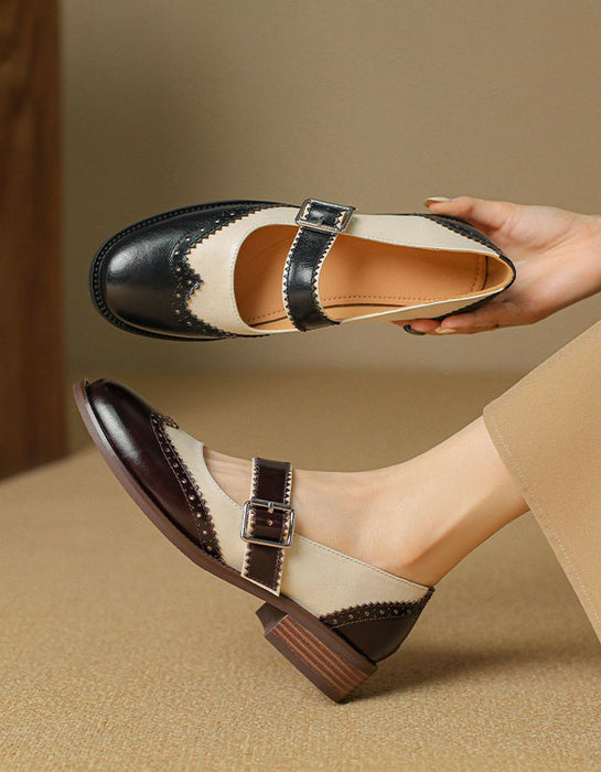 Handmade Vintage Brogue Style Women's Mary Jane Oxfords Obiono Aug Shoes Collection 2026 118.7