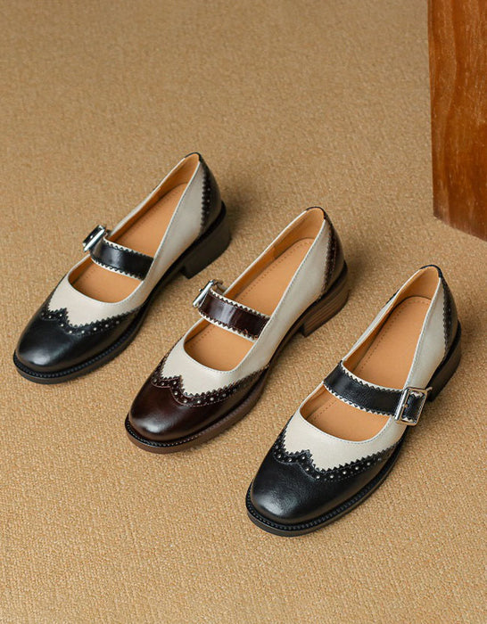 Handmade Vintage Brogue Style Women's Mary Jane Oxfords Obiono Aug Shoes Collection 2026 118.7