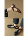Handmade Vintage Leather Woven T-strap Sandals Slingback May Shoes Collection 2026 105.00