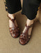 Handmade Vintage Leather Woven T-strap Sandals Slingback May Shoes Collection 2026 105.00