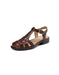 Handmade Vintage Leather Woven T-strap Sandals Slingback May Shoes Collection 2026 105.00