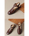 Handmade Vintage Leather Woven T-strap Sandals Slingback May Shoes Collection 2026 105.00
