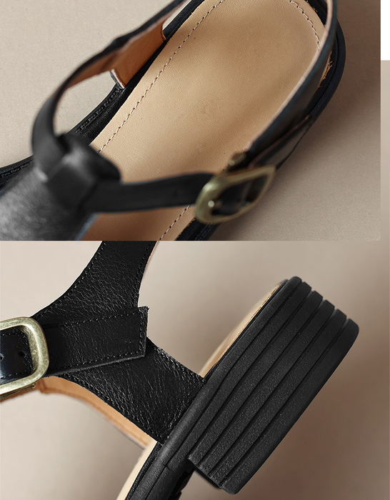 Handmade Vintage Leather Woven T-strap Sandals Slingback May Shoes Collection 2026 105.00
