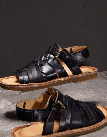 Handmade Woven Vintage Roman Sandals Slingback for Men — Obiono display picture 2