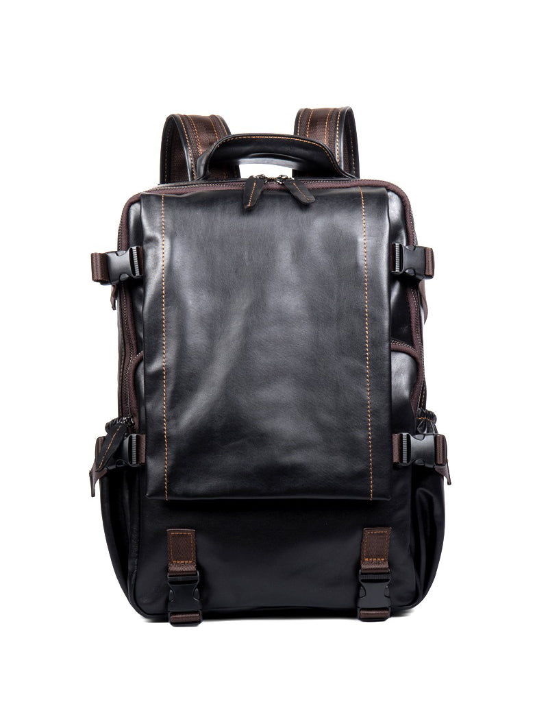 Handmade Genuine Leather Large Capacity Backpack for Men  display picture 2