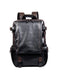 Handmade Genuine Leather Large Capacity Backpack for Men in Black