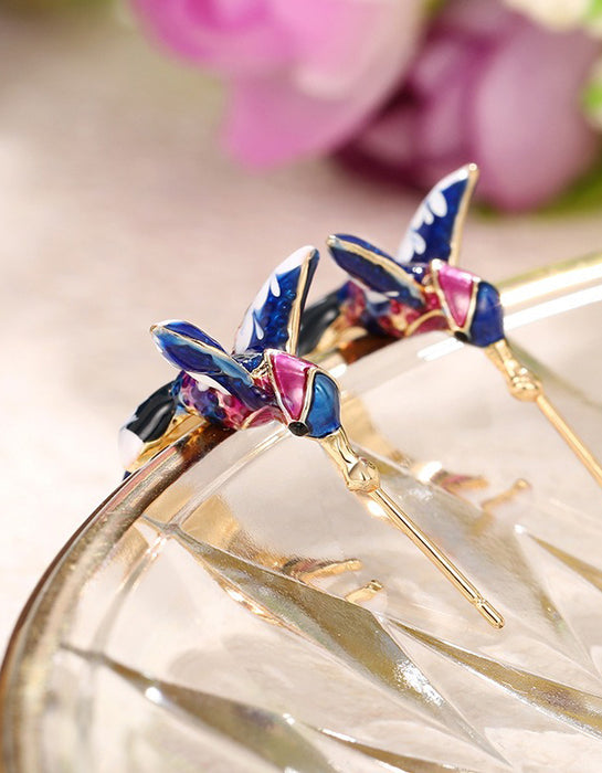 Pendientes de colibrí hechos a mano