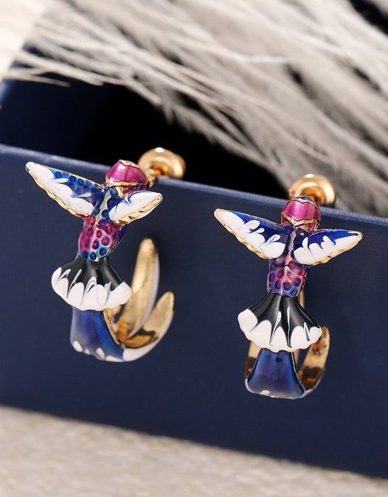 Pendientes de colibrí hechos a mano