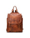 Handmade Tanned Large Capacity Leather Backpack for Men in Brown