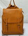 Handmade Tanned Large Capacity Leather Backpack for Men in Yellow