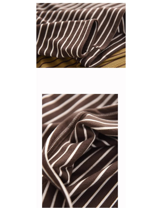 High Neck Long Sleeve Striped Base Layer Top for Women Feb New In 2026 41.00