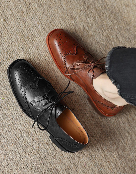 Large Size British Style Vintage Oxford Shoes for Women 34-43