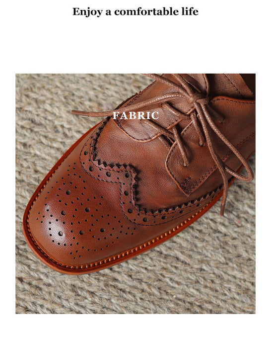 Large Size British Style Vintage Oxford Shoes for Women 34-43