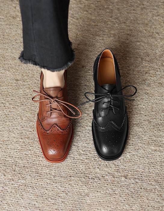 Large Size British Style Vintage Oxford Shoes for Women 34-43