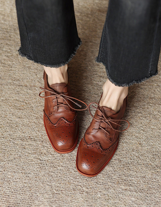 Large Size British Style Vintage Oxford Shoes for Women 34-43