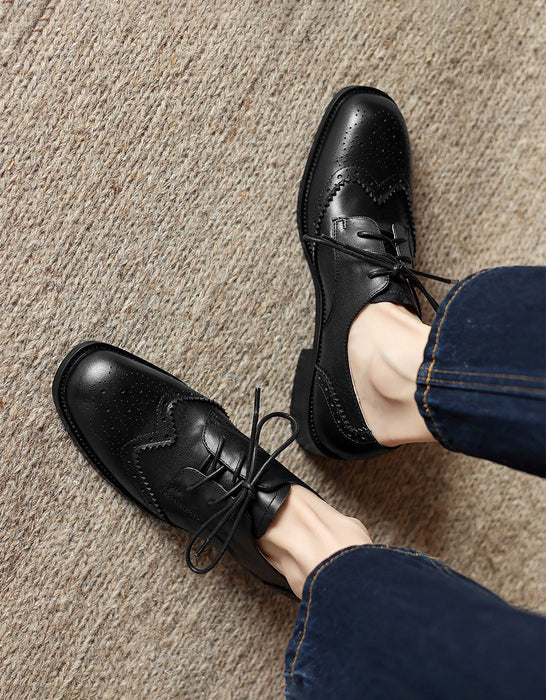 Large Size British Style Vintage Oxford Shoes for Women 34-43