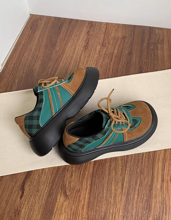 Botas de plataforma de cuero retro Wild Head impermeables