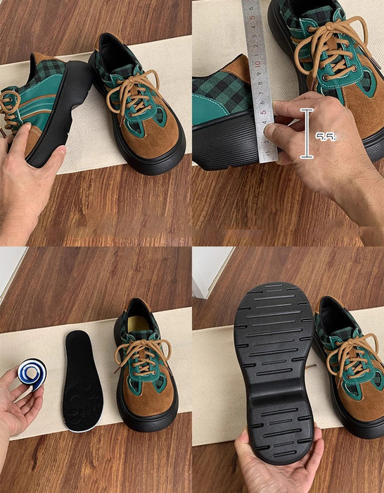 Botas de plataforma de cuero retro Wild Head impermeables