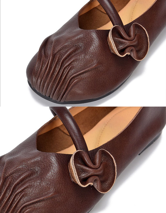 Leather Flower Single Strap Soft Soles Flats Details Obiono Jan Shoe Trends 2026 79.00