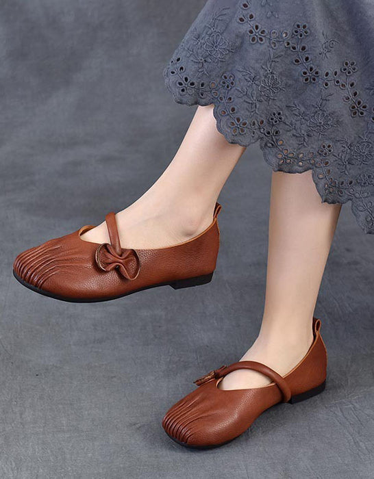 Leather Flower Single Strap Soft Soles Flats Obiono Jan Shoe Trends 2026 79.00