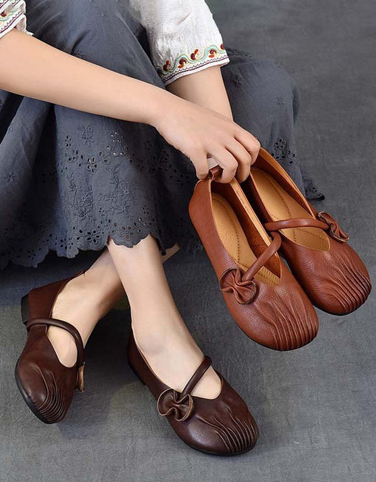 Leather Flower Single Strap Soft Soles Flats Obiono Jan Shoe Trends 2026 79.00