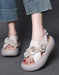 Leather Flowers Cross Strap Open Toe Platform Sandals Slingback April Shoes Collection 2026 85.00