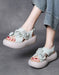 Leather Flowers Cross Strap Open Toe Platform Sandals Slingback April Shoes Collection 2026 85.00