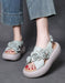 Leather Flowers Cross Strap Open Toe Platform Sandals Slingback April Shoes Collection 2026 85.00