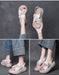 Leather Flowers Cross Strap Open Toe Platform Sandals Slingback April Shoes Collection 2026 85.00