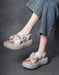 Leather Flowers Cross Strap Open Toe Platform Sandals Slingback April Shoes Collection 2026 85.00