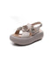 Leather Flowers Cross Strap Open Toe Platform Sandals Slingback April Shoes Collection 2026 85.00