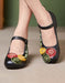 Leather Flowers Front Oriental Chunky Heels June Shoes Collection 2023 75.70