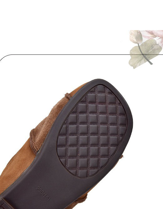 Leather Match Round Toe Comfortable Suede Clogs Slippers April Shoes Collection 2026 82.00