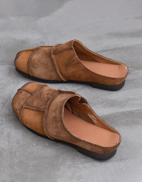 Leather Match Round Toe Comfortable Suede Clogs Slippers April Shoes Collection 2026 82.00