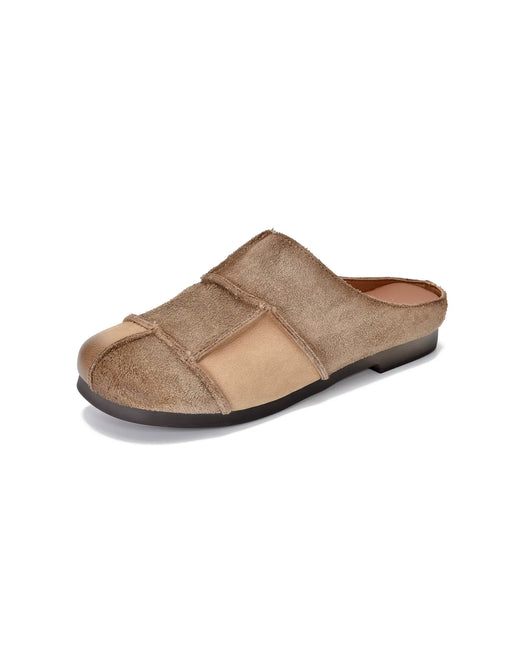 Leather Match Round Toe Comfortable Suede Clogs Slippers April Shoes Collection 2026 82.00