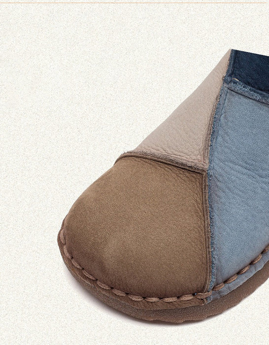 Leather Match Winter Fur Lining Snow Boots