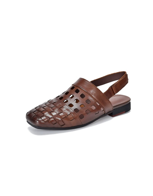 Leather Woven Hollow Close Toe Flat Sandals Slingback April Shoes Collection 2026 79.90 