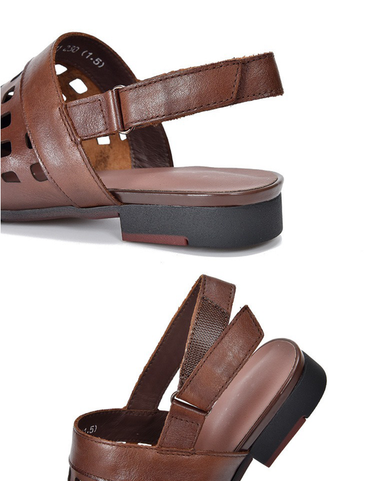 Leather Woven Hollow Close Toe Flat Sandals Slingback April Shoes Collection 2026 79.90 