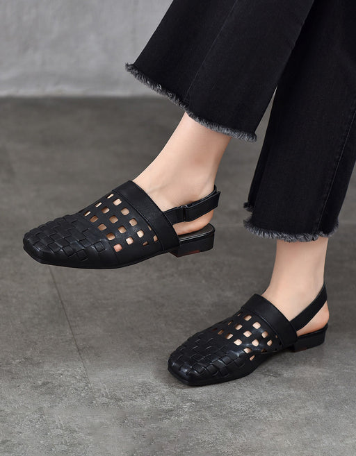 Leather Woven Hollow Close Toe Flat Sandals Slingback April Shoes Collection 2026 79.90 