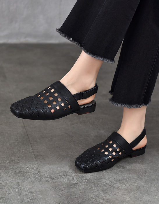 Leather Woven Hollow Close Toe Flat Sandals Slingback April Shoes Collection 2026 79.90 