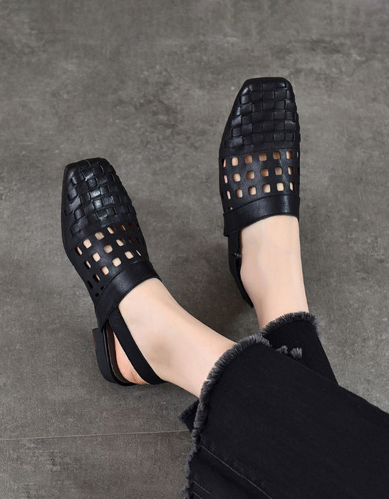 Leather Woven Hollow Close Toe Flat Sandals Slingback April Shoes Collection 2026 79.90 