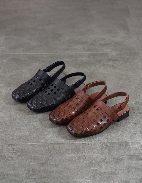 Leather Woven Hollow Close Toe Flat Sandals Slingback April Shoes Collection 2026 79.90 