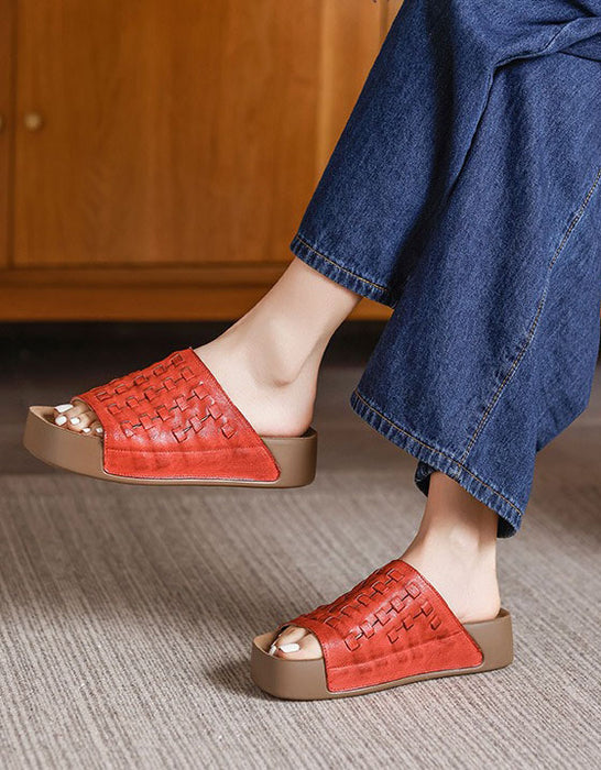 Leather Woven Light Weight Summer Holiday Slippers June Shoes Collection 79.9