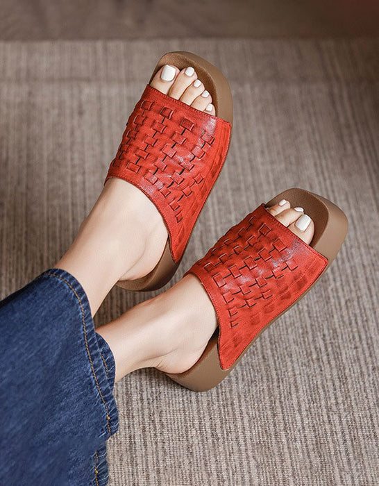 Leather Woven Light Weight Summer Holiday Slippers June Shoes Collection 79.9