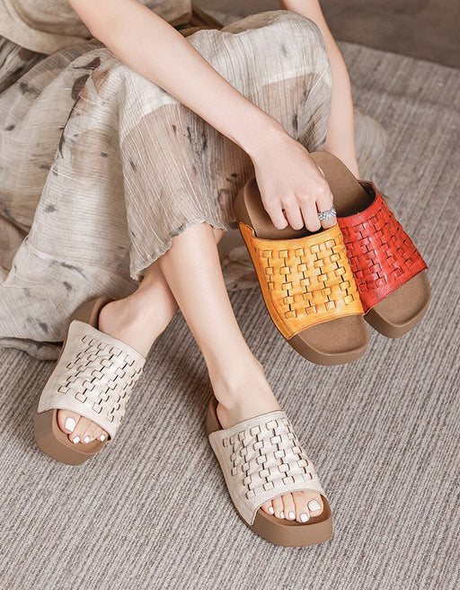 Leather Woven Light Weight Summer Holiday Slippers June Shoes Collection 79.9