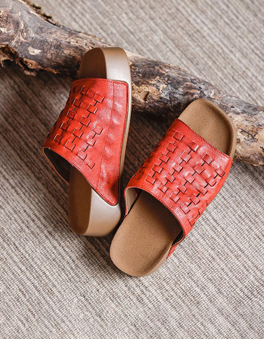 Leather Woven Light Weight Summer Holiday Slippers June Shoes Collection 79.9
