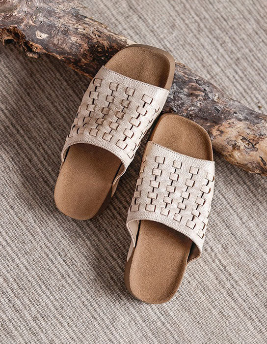 Leather Woven Light Weight Summer Holiday Slippers June Shoes Collection 79.9