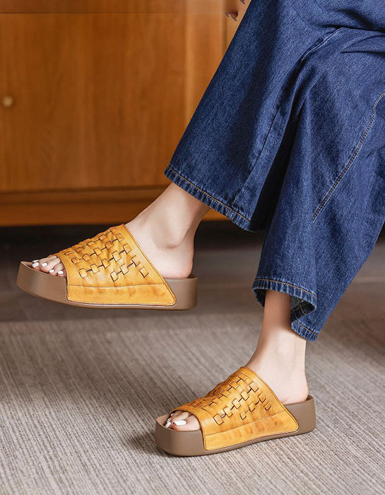Leather Woven Light Weight Summer Holiday Slippers June Shoes Collection 79.9